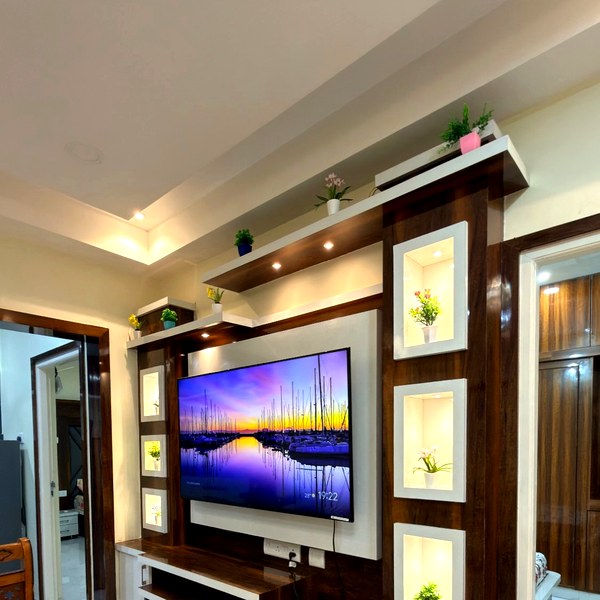 Designer TV wall unit